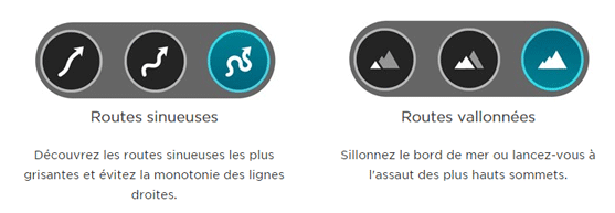 Types de routes TomTom Rider 400