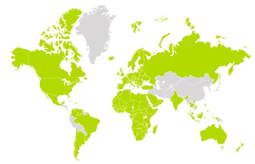 TomTom couverture Europe zone monde